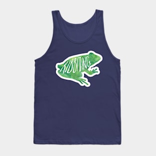 Ribbiting - funny saying, frog pun, riveting Tank Top